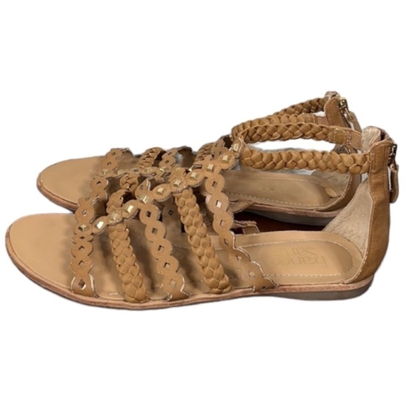 Franco Sarto Beryl Tan Gladiator Studded Flat Sandals Size 8.5 - Picture 6 of 8